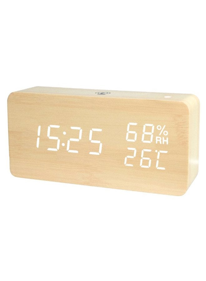 Digital LED Alarm Clock Beige/White 243grams  - Image 1