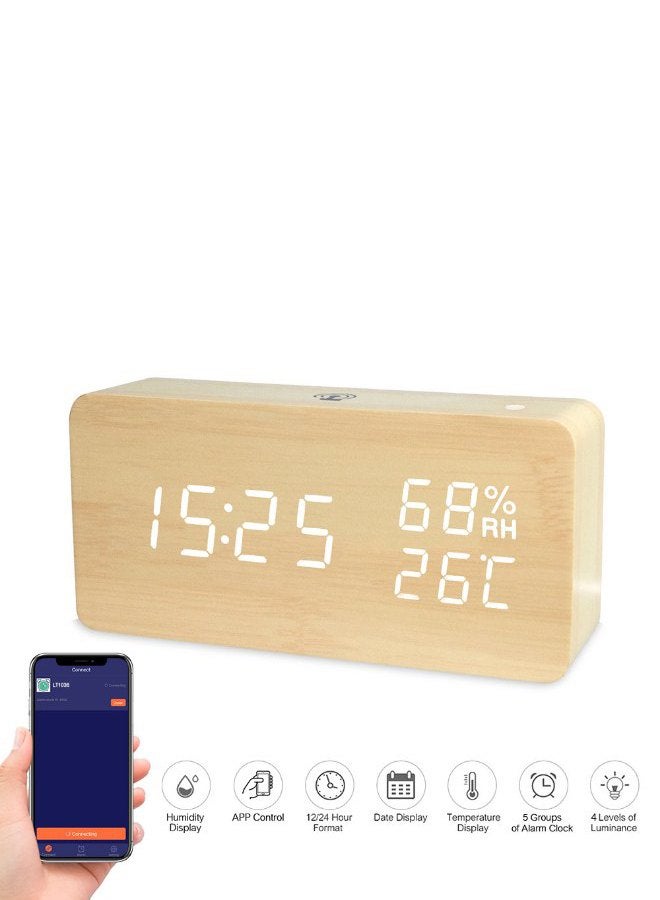 Digital LED Alarm Clock Beige/White 243grams  - Image 2