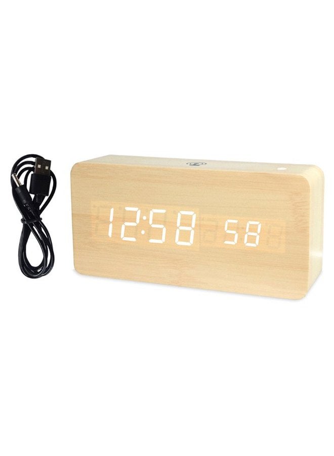 Digital LED Alarm Clock Beige/White/Black 243grams  - Image 1