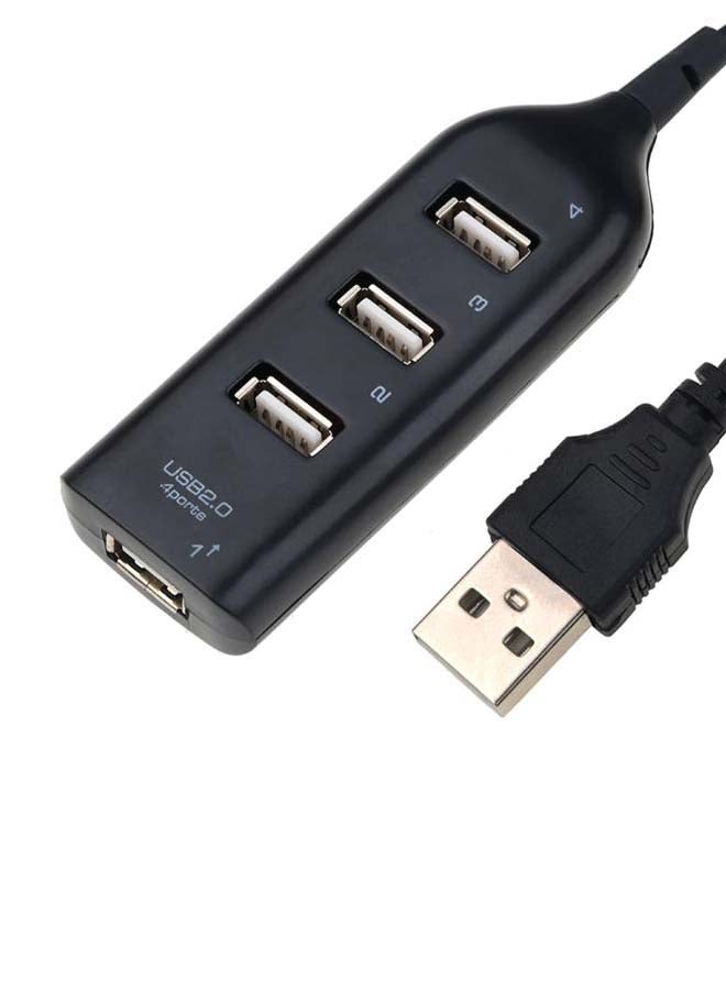 4-Ports Splitter High Speed USB Hub Black/Silver - Image 2