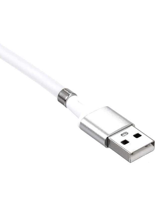 كابل شحن ومزامنة بيانات مغناطيسي من USB إلى Lightning أبيض/فضي - Image 2