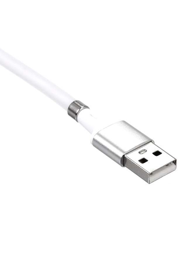 كابل شحن ومزامنة بيانات مغناطيسي من USB إلى طراز C أبيض/فضي - Image 2