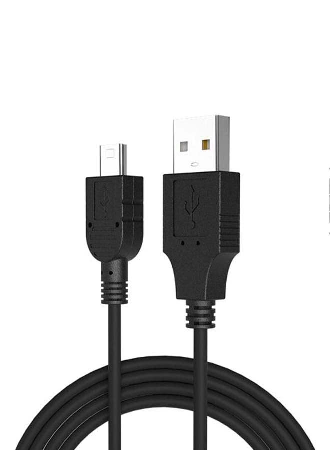 USB To Mini USB Data Sync And Charging Cable Black/Silver - Image 1
