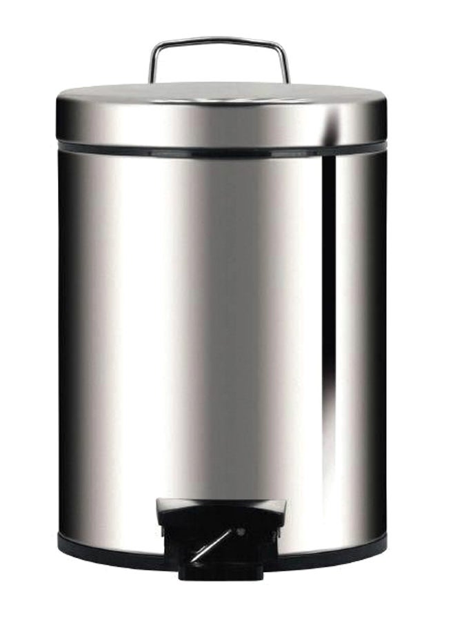 Trash Bin With Pedal Silver/Black 5Liters