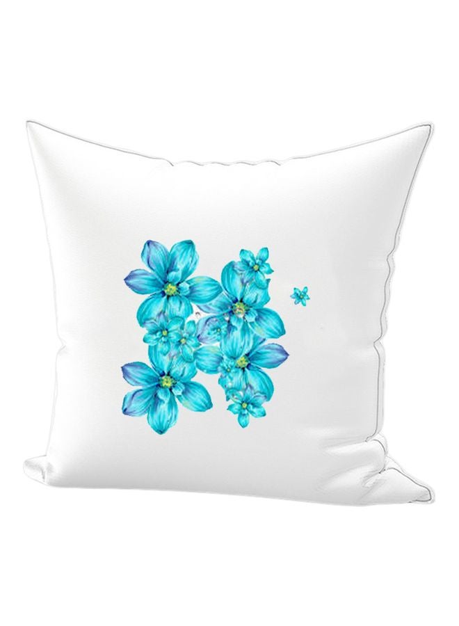 REGAL IN HOUSE Flower Printed Cushion cotton White/Blue/Green 45x45cm 