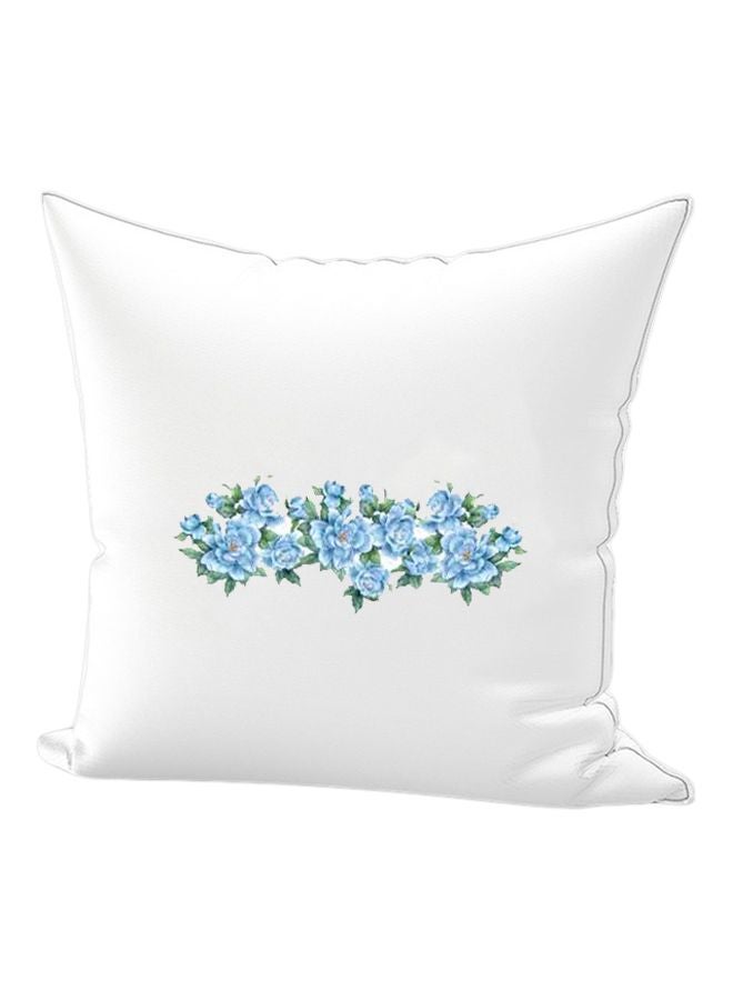 REGAL IN HOUSE Flower Printed Cushion cotton White/Blue/Green 45x45cm 
