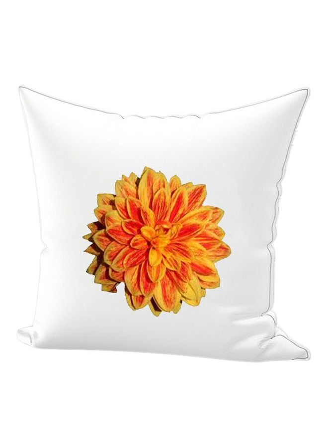 REGAL IN HOUSE Flower Printed Cushion cotton White/Yellow/Red 45x45cm 