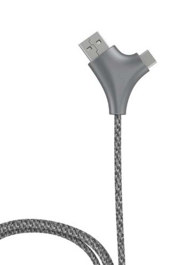 Xoopar 3-In-1 W Data Sync And Charging Cable Grey/Silver - Image 2