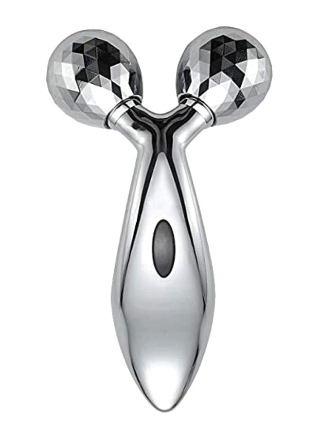 360-Rotatable Facial Slimming Massager Silver 14cm - Image 1