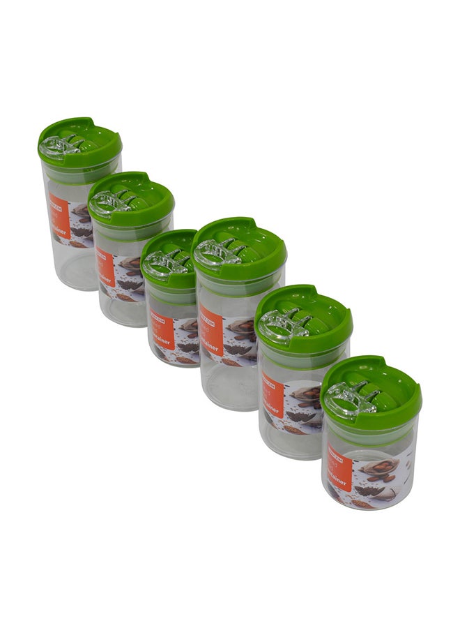 LAWAZIM 6-Piece Round Sealed Food Container Clear/Green Small Food Container 7x10 Cm, Medium Food Container 7x12.5 Cm, Large Food Container 7x15cm  - Image 3
