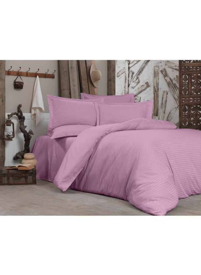 6-Piece Strip Patterned Duvet Cover Set satin Purple - v1595257762/N39386478A_1