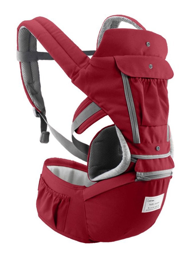 Adjustable Strap Baby Carrier-Red/Grey - Image 1