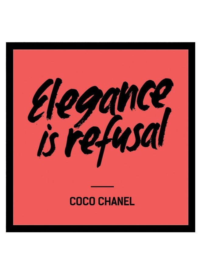 Coco Chanel Quote Wall Frame Red/Black 40X40cm - Image 1