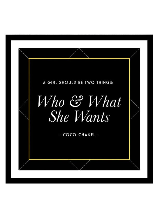 Coco Chanel Quote Wall Frame White/Black 40X40cm - Image 1
