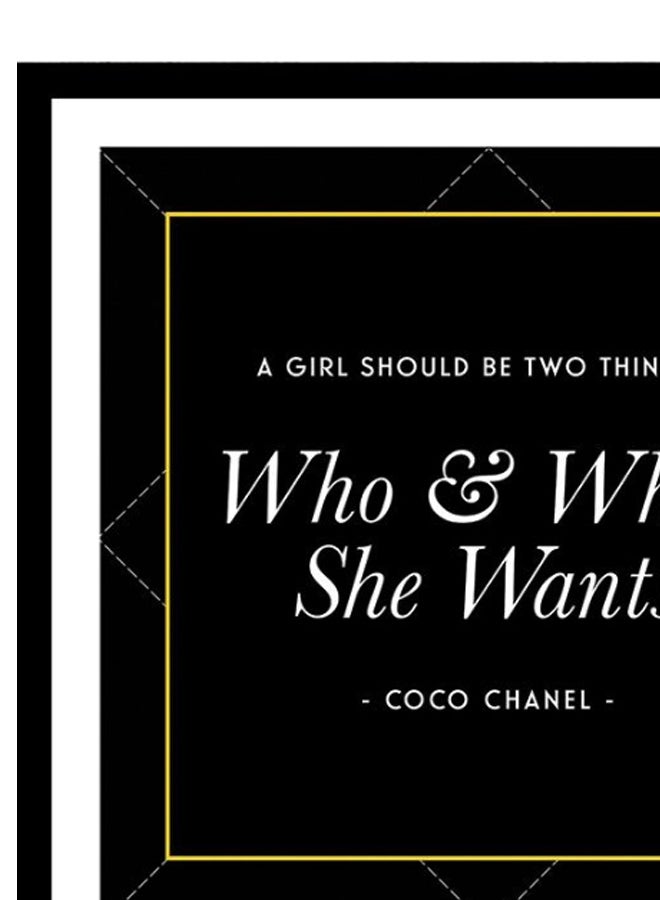 Coco Chanel Quote Wall Frame White/Black 40X40cm - Image 2
