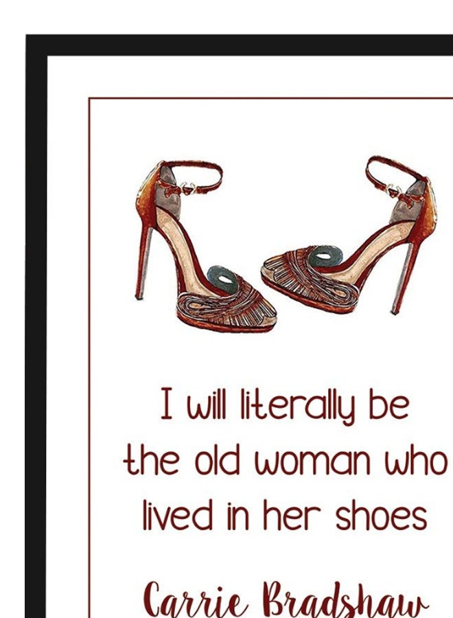 لوحة جدارية بطبعة اقتباس كاري برادشو، مزوّدة بإطار أبيض / أسود / بني 40X55سم - Image 2