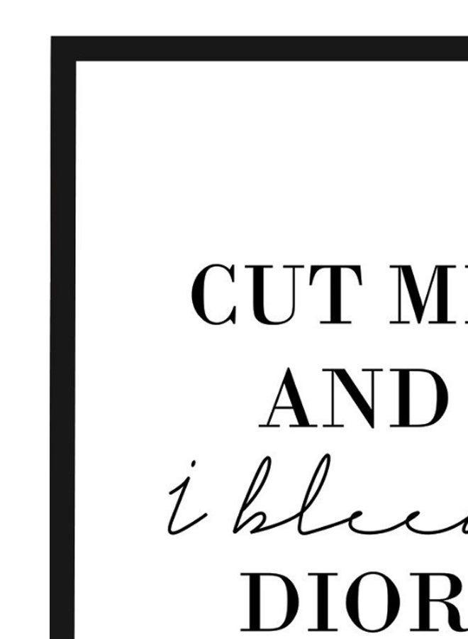 Christian Dior Quote Wall Frame White/Black 40X55cm - Image 2