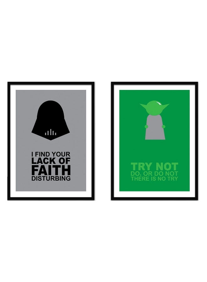 Starwars Quote Wall Frame White/Black/Green 40X55cm - Image 1
