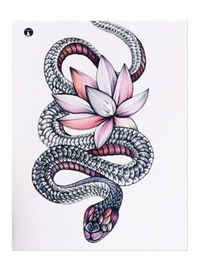 BP Snake Printed Decorative Plate Pink/Purple/White 20x15cm