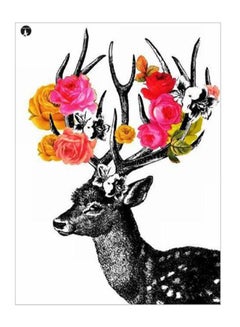 BP Deer Printed Decorative Plate Pink/Yellow/Black 20x15cm 