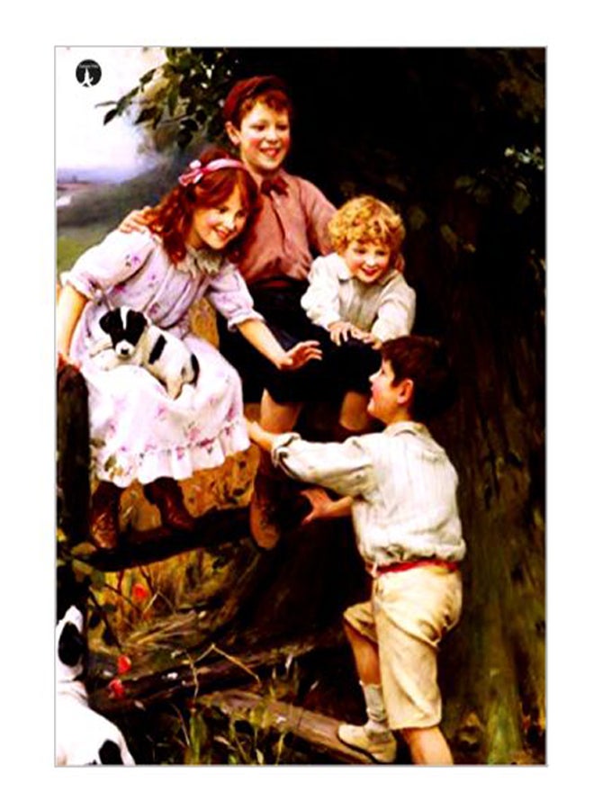 BP Kids Printed Decorative Plate Brown/Purple/Pink 20x15cm