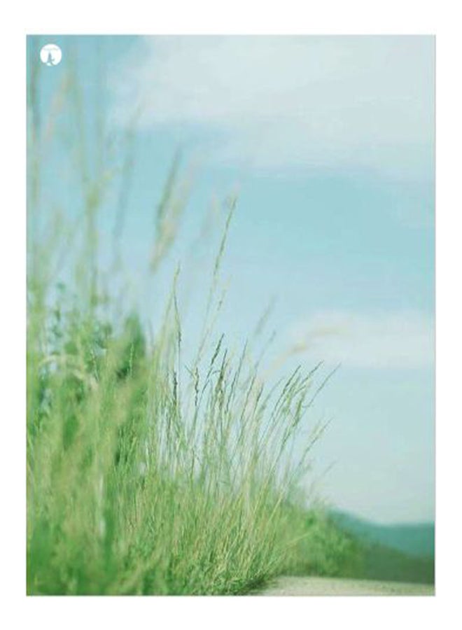 بي بي لوحة من المعدن للزينة بطبعة منظر طبيعي أخضر/أزرق 20x15سم