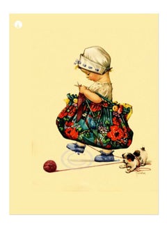 BP Kid And A Dog Printed Decorative Plate Red/Green/Beige 20x15cm 