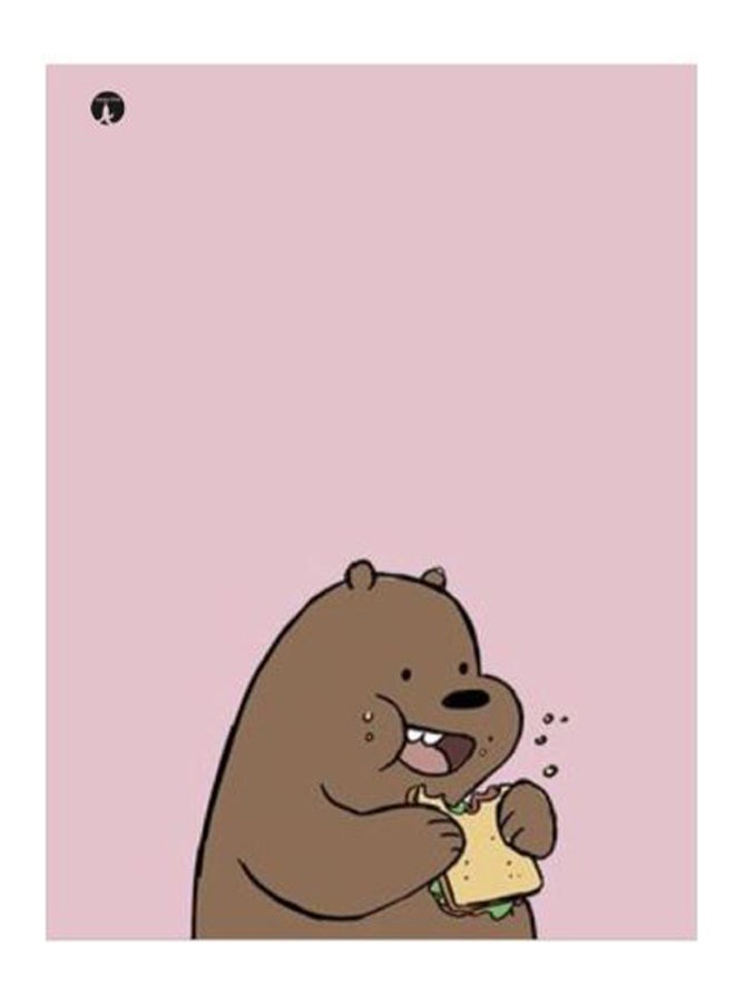 بي بي لوحة للديكور بطبعة دب زهري/بني 20x15سم