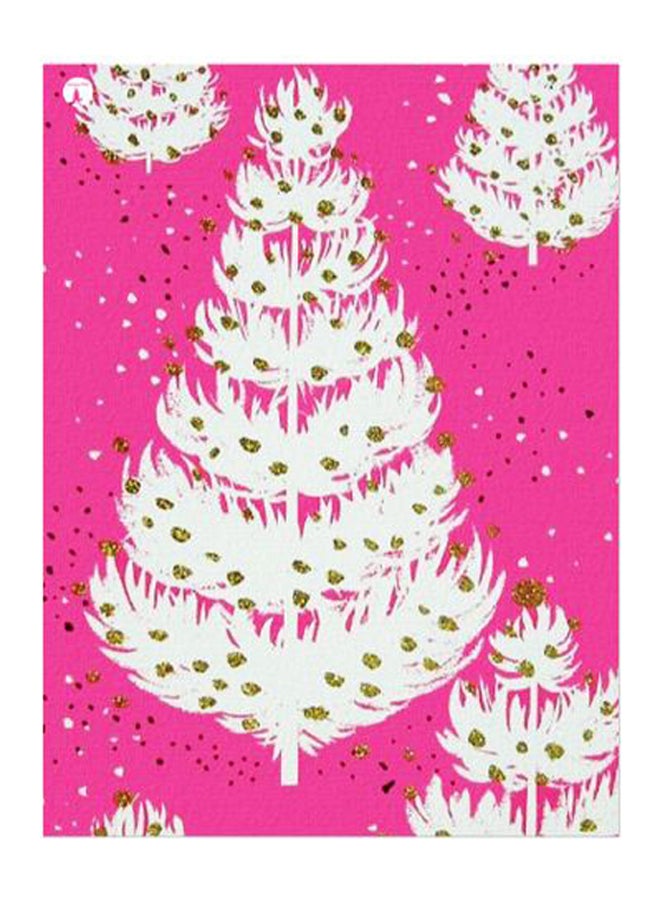 BP Tree Printed Decorative Plate Pink/White/Gold 20x15cm