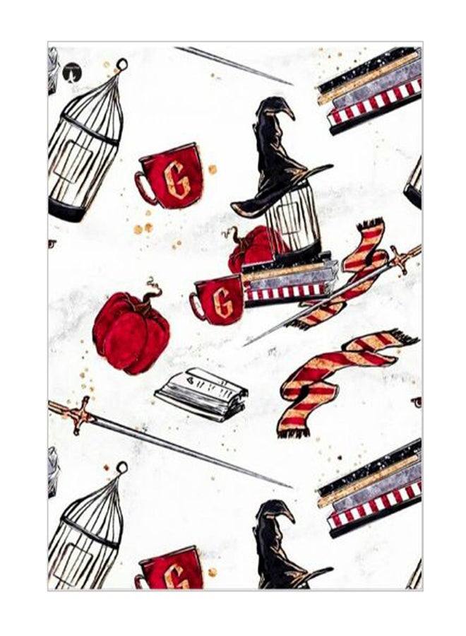 BP Decorative Printed Metal Plate White/Black/Red 20x15cm