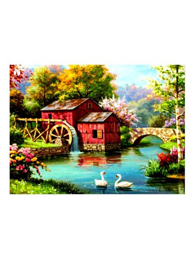 بي بي لوحة معدنية للديكور بطبعة منزل أخضر / أحمر / أزرق 15x20سم