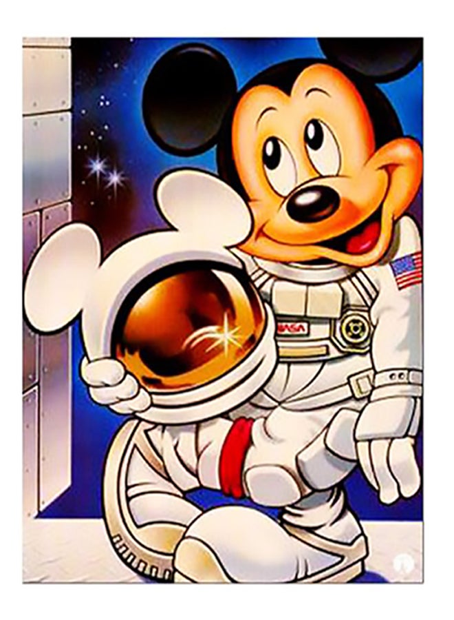 BP Mickey Mouse Printed Decorative Metal Plate White/Beige/Black 15x20cm