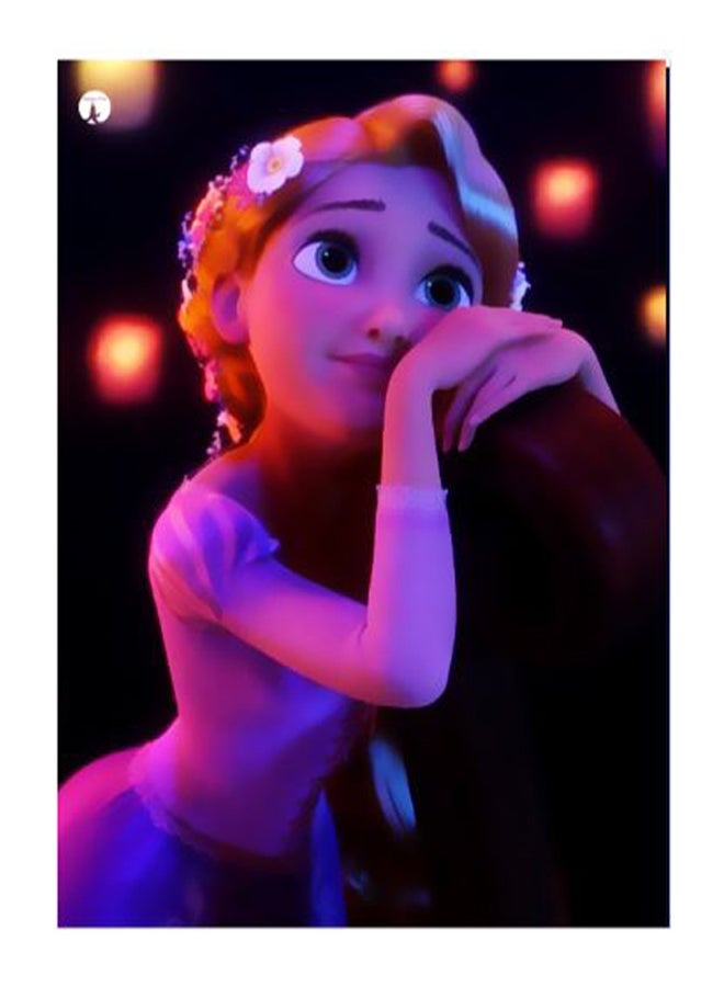 BP Animated Girl Printed Decorative Wall Art Plate Pink/Brown/White 15x20cm