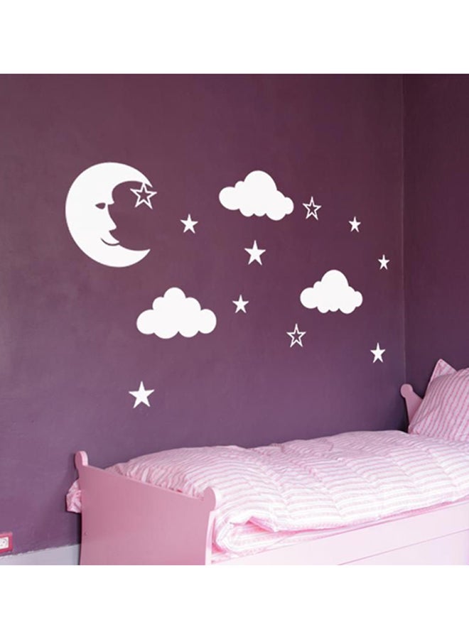 ملصق جداري ذاتي اللصق للديكور أبيض 40 x 35سم