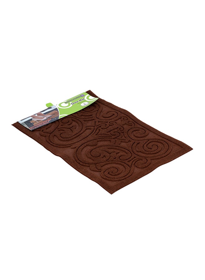 Royalford Door Mat Long Lasting Nylon Surface Heavy Duty Brown Rubber Surface Brown  - Image 3