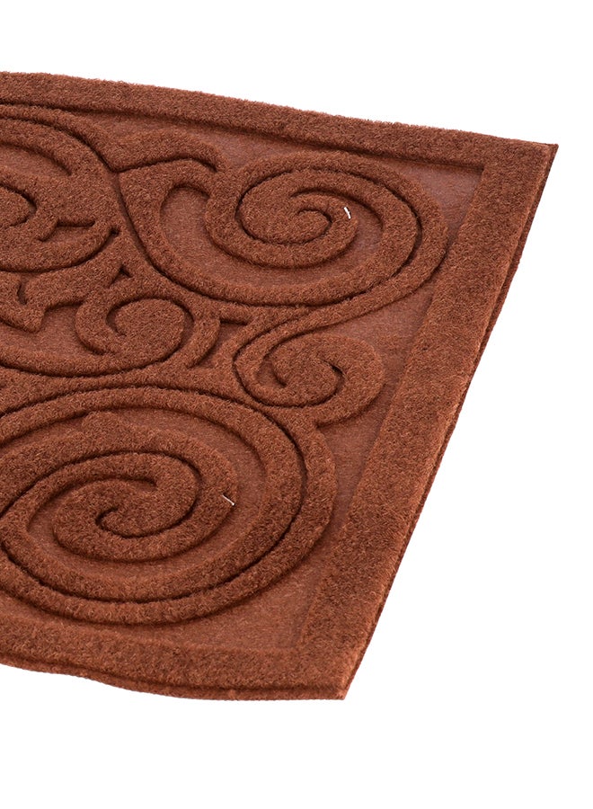 Royalford Door Mat Long Lasting Nylon Surface Heavy Duty Brown Rubber Surface Brown  - Image 5