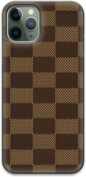 OZO Leather Checked SE119LCB Mobile Skin for Apple Iphone 11Pro Max Bronw - Image 3