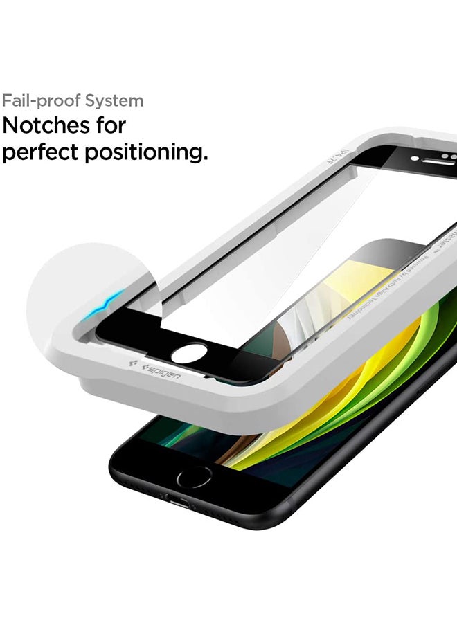 Spigen - Tempered Glass Screen Protector For iPhone SE (2020) With Auto Align Technology Clear - Image 1