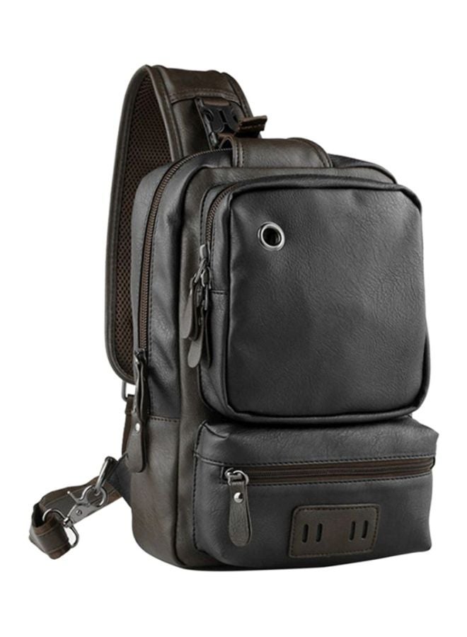 OUTAD Leather Crossbody Bag Black 