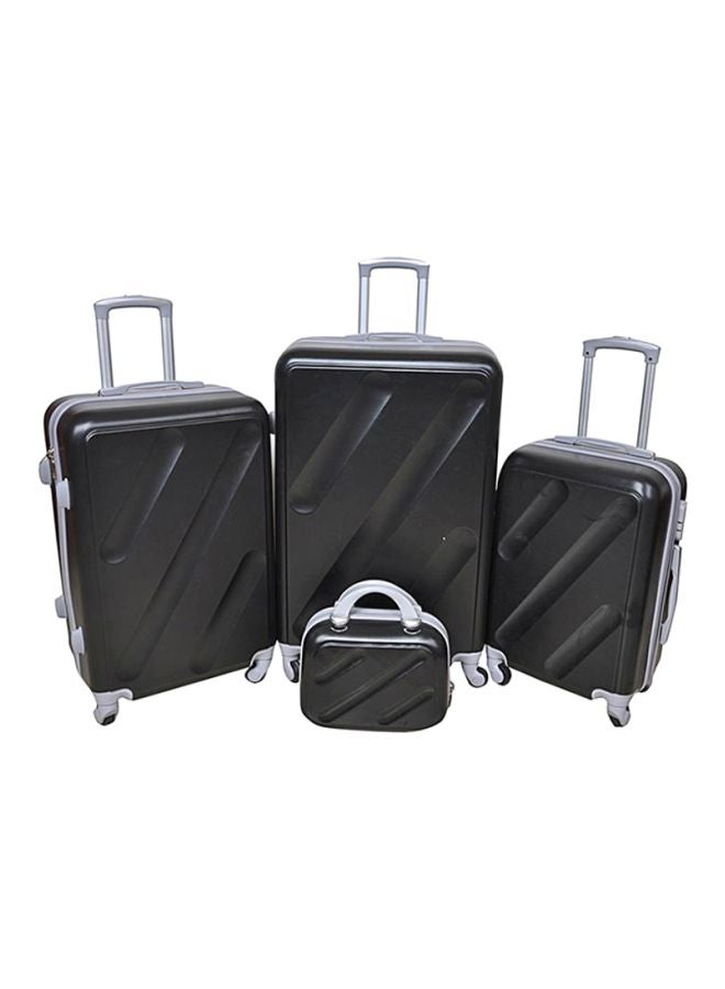 NEW TRAVEL - 4-Piece Hardside Luggage Trolley Set Black - Image 1