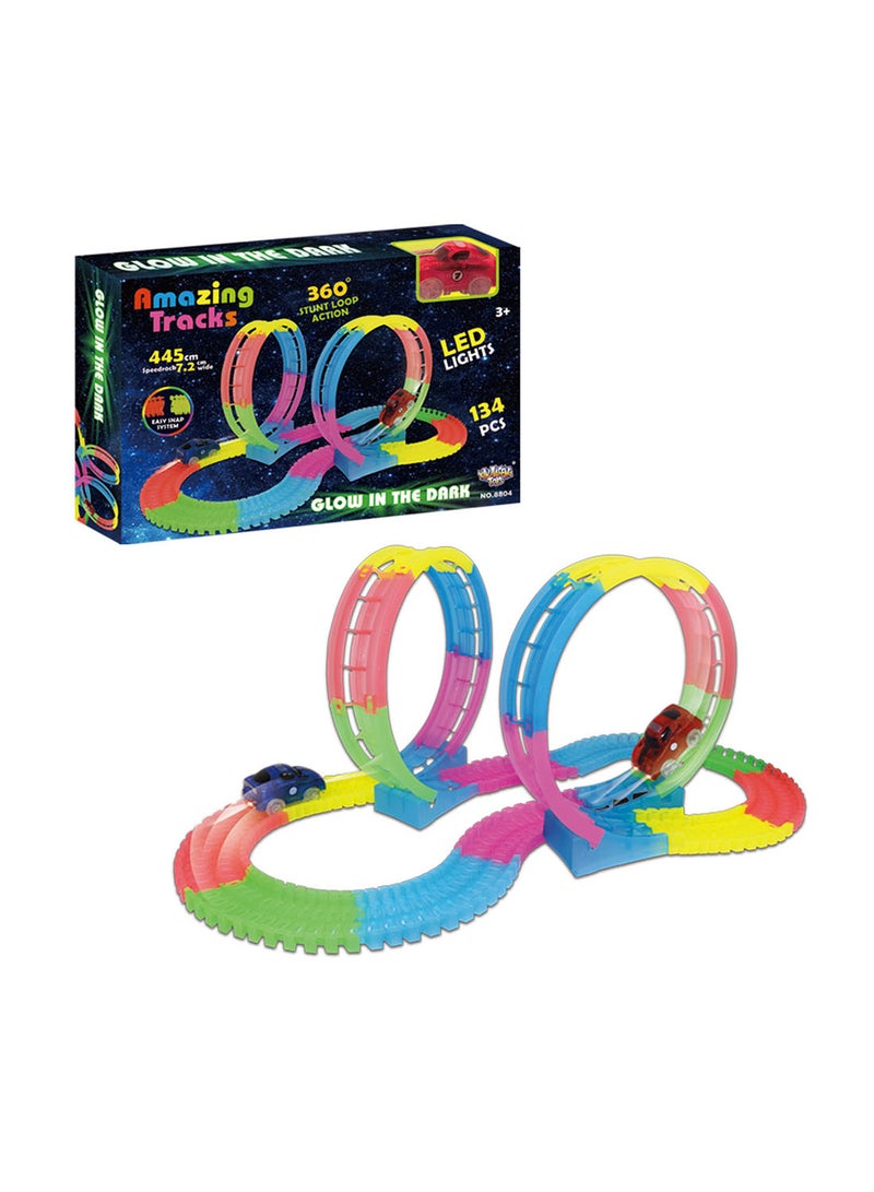 لعبة مسار من سلسلة سكك حديدية مكونة من 134 قطعة