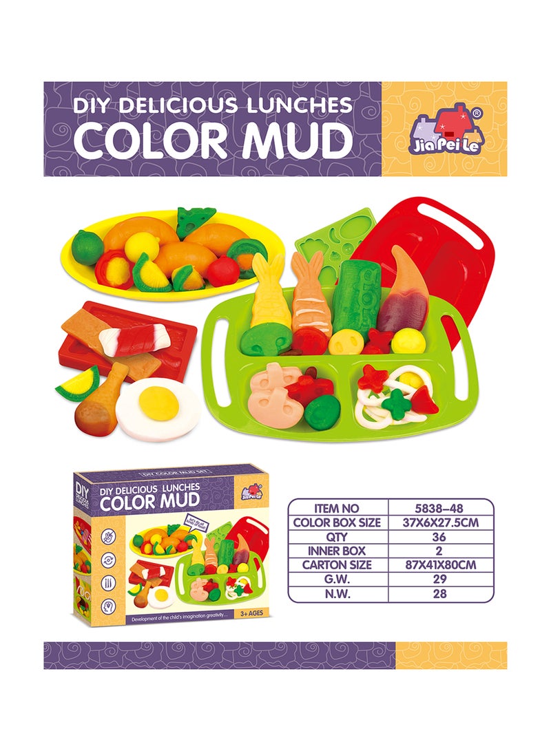 طين ألوان للغداء يمكنك تركيبه بنفسك متعدد الألوان مناسب للأطفال من سن 3 سنوات فما فوق، متين وقوي 37x27.5x6سم