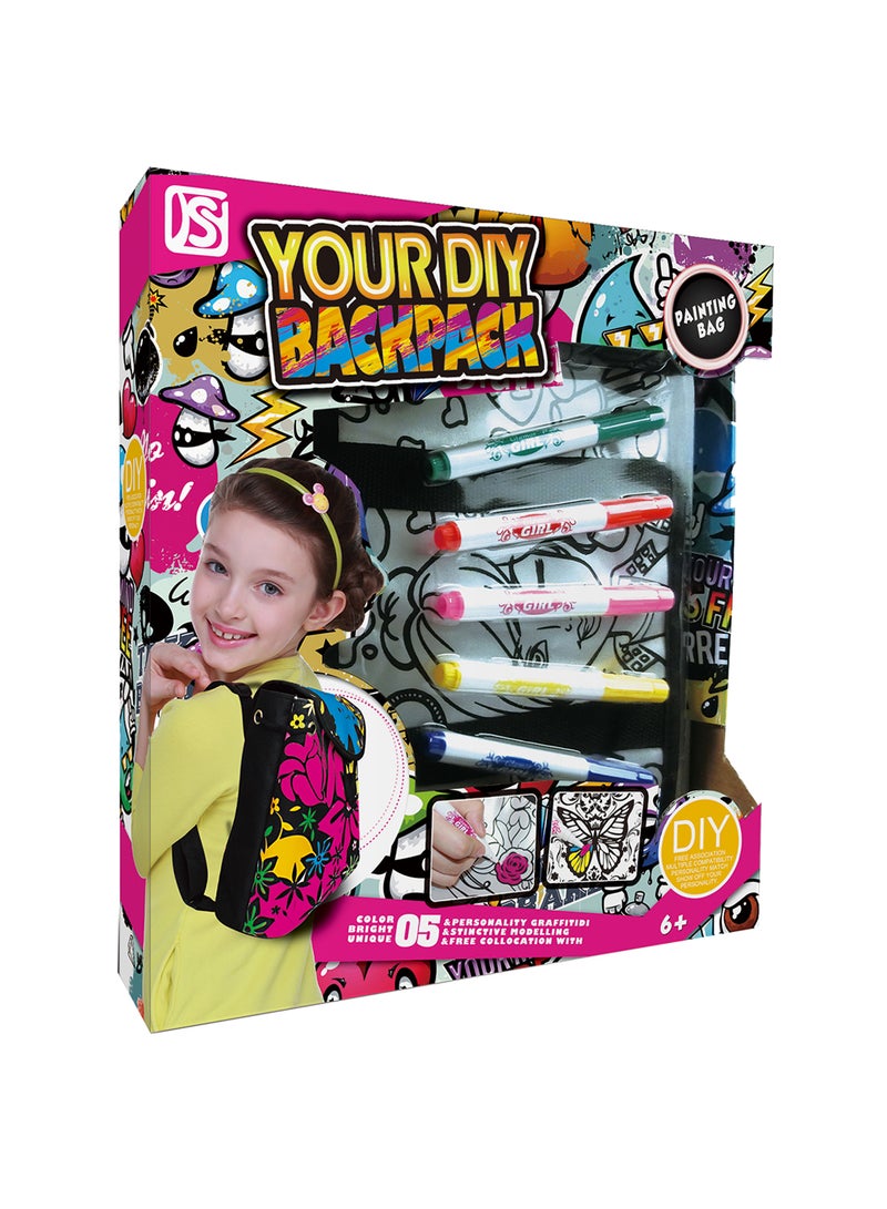 KS DIY Coloring Backpack With 5 Pen 