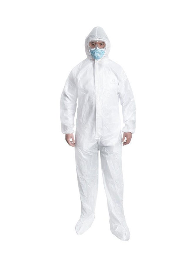 Pack of 2 Disposable Protective Isolation Suit White One Size - Image 1