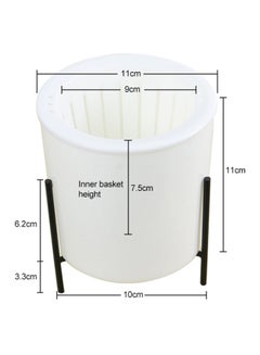 Generic Automatic Water Absorbing Lazy Flower Pot With Shelf White/Black 110mm  - Image 3