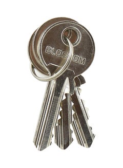 Blossom Rectangular Iron Padlock With 3 Keys Black/Silver 75x25mm  - Image 3
