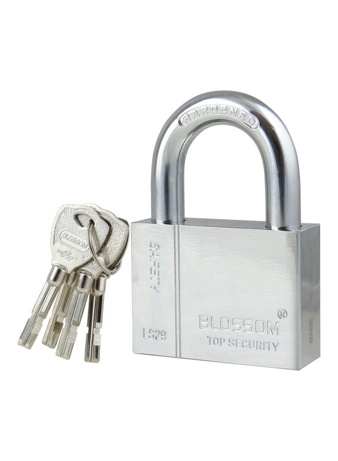 Blossom Disc Mechanism Padlock With 3 Keys Silver 70x13mm - Image 1