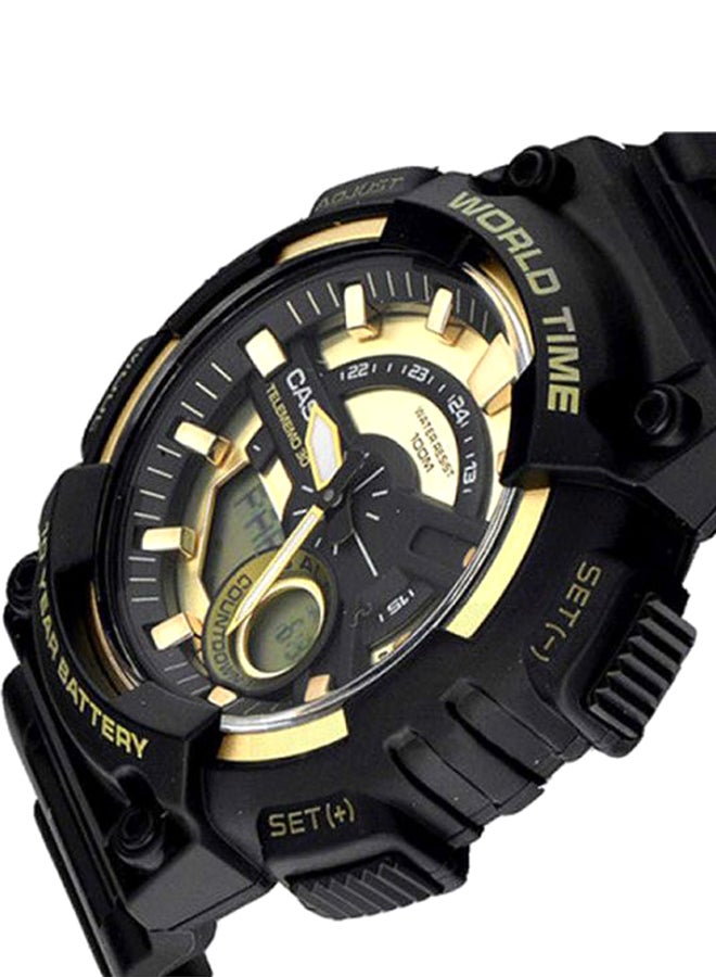 كاسيو ساعة بعقارب/ رقمية مقاومة للماء، طراز AEQ-110BW-9A للرجال - Image 4