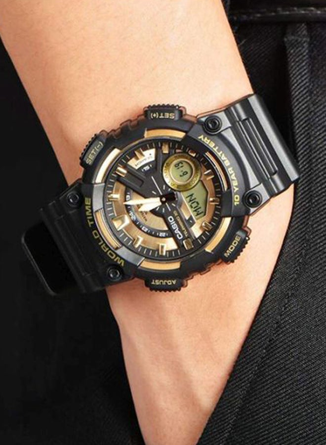 كاسيو ساعة بعقارب/ رقمية مقاومة للماء، طراز AEQ-110BW-9A للرجال - Image 5