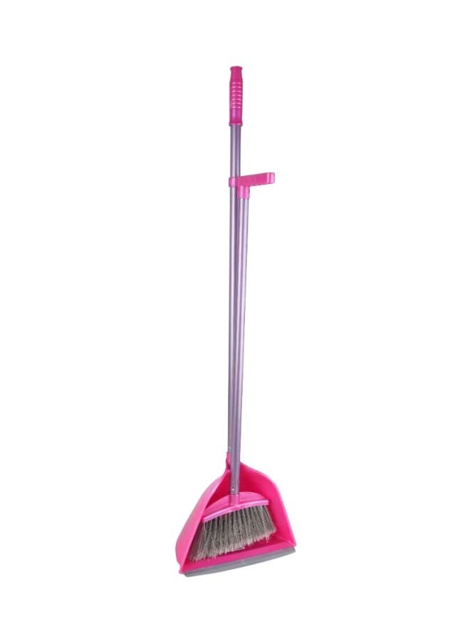 El Helal & Golden Star - Dustpan With Metal Handle And Brush Fushia and Gray - Image 1
